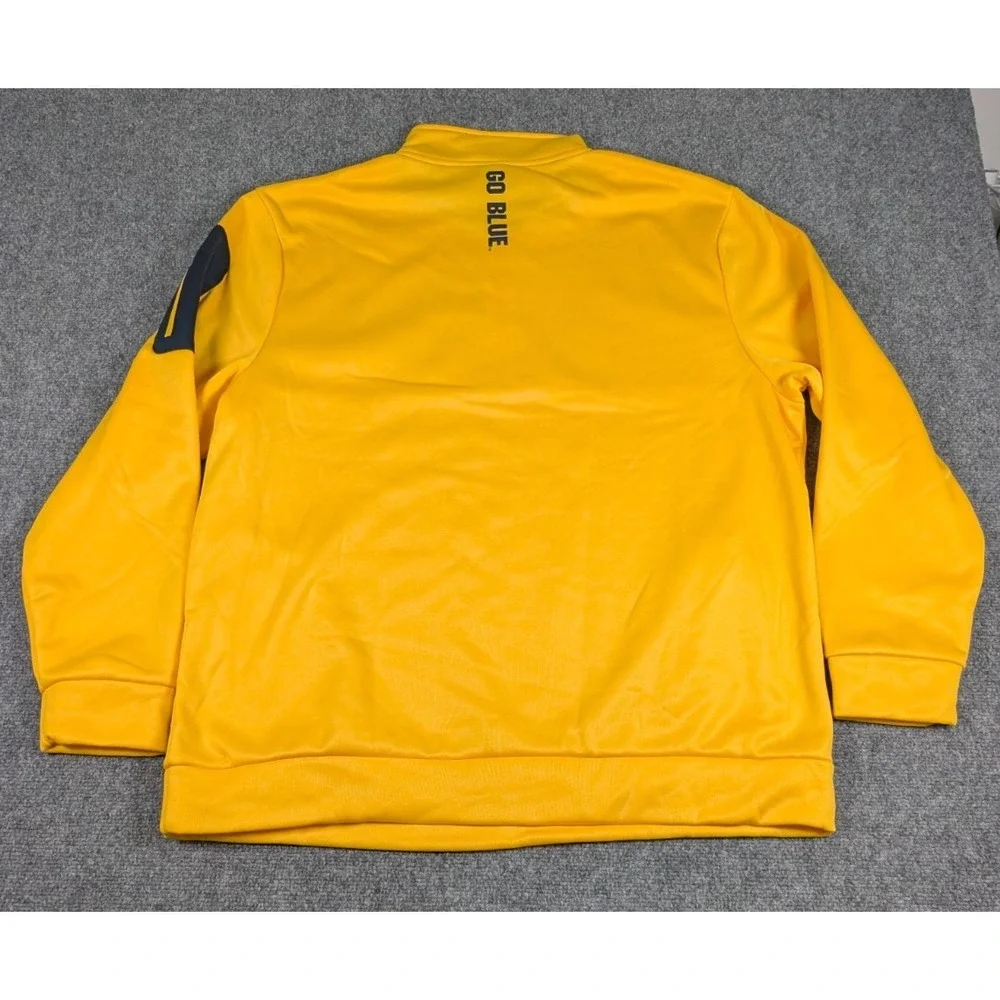 Michigan Wolverines 1/4 Zip Fleece Sweater Mens 2XL Yellow Colosseum GO BLUE NWT - Picture 6 of 7